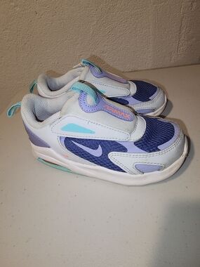 Nike Kids Air Max Slip-On Sneakers in White, Purple & Teal